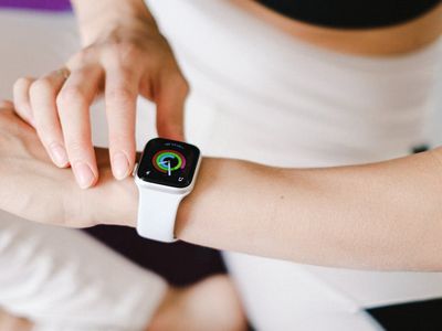 Close up of a smart watch showing activity progress